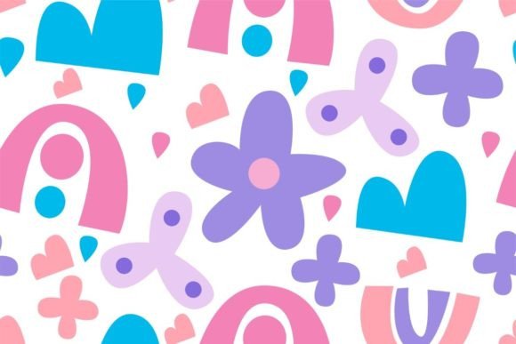 Download Abstract Floral Shapes Seamless Pattern - Abstract floral shapes Collection