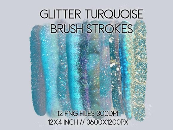 Download Glitter Turquoise Brush Strokes Clipart - Brush Collection
