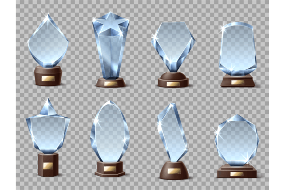 Download Realistic Glass Trophies. Modern Shapes - Modern shapes Collection