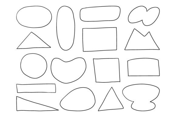 Download Basic Geometric Shape Doodle Bundle Set - Geometric shape Collection