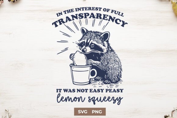 Download Funny Raccoon Squeezing Lemon SVG PNG - Lemon svg Collection