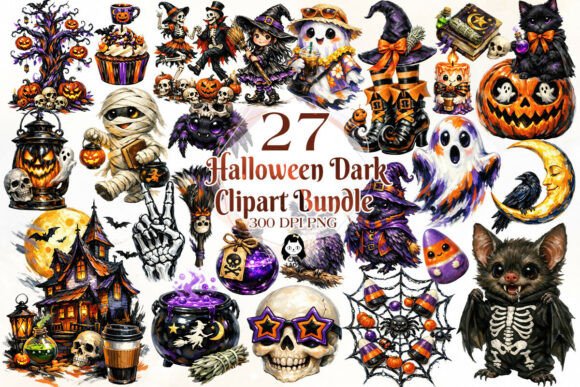 Download Brush Strokes Dark Halloween Clipart - Brush Collection
